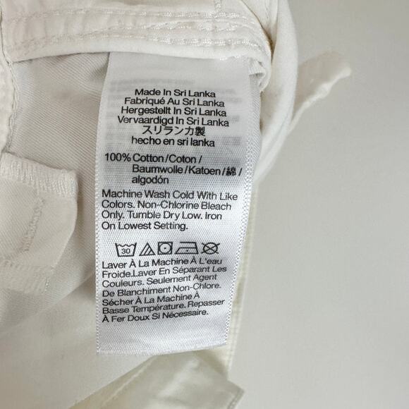Madewell The Barrel Leg Utility Pant Garment Dyed Twill White Cargo US 6 NWT - Picture 9 of 14